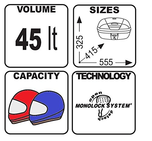 Topcase Set Suzuki Bandit 1250 S 07-09 Givi Monolock E450N, 45 l, schwarz