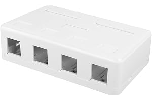 ACT Keystone ytmonterad låda för 4 Keystenmoduler (oladdad), ytmonterad nätverksuttag för väggmontering, kabelutlopp förstoringsbar – FA6031
