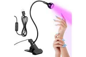 NEOVSUNY UV Lampe für Gelnägel Schwanenhals Flexible Schwanenhals-Led Nägel 3W Mini LED Nagellampe mit Sicherungsclip Drehbarer Nageltrockner Nail Art Nageltrockner zum Aushärten von Nagelkleber