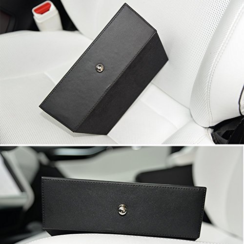 TOPFIT Auto Mittelkonsole Organizer Holz Schublade Aufbewahrungsbox für TESLA (schwarz) - 3