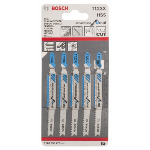 Bosch Pro Stichsägeblatt Progressor for Metal zum Sägen in Metall (5 Stück, T 123 XF) - 2