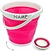 Produktbild alles-meine.de GmbH 12 Liter Eimer -  Neon Pink / Rosa - Weiß  - Faltbar & klappbar - inkl. Name..