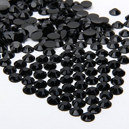 1200 Pcs 3D Crystal Nail Art Round Rhinestone/Gems 2mm (08	Black)