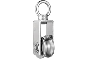 KCNOFNC Poulie en acier inoxydable 201 pour câble en acier, poulie de renvoi pour cordes, poulie avec 2 roulements à billes, 1 pièce