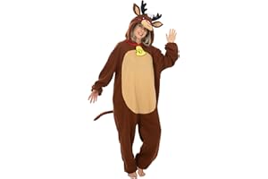 Funidelia Disfraz de Reno para Hombre, Navidad - Traje para Adultos para Fiestas, Carnaval y Halloween - Talla L-XL