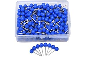 Egurs 300 sztuk kartek, pinezki do paznokci, z główką do oznaczania, podróży, tras, adresów (5 mm), niebieskie, niebieskie