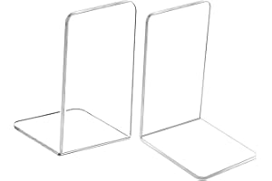 Mgood Fermalibri, 1 Paio Fermalibri per Mensole，Fermalibri in Acrilico Trasparente, Ferma Libri Decorativi, Reggilibri dal Design Unico per Casa, Ufficio, Biblioteca ，Studenti Regalo