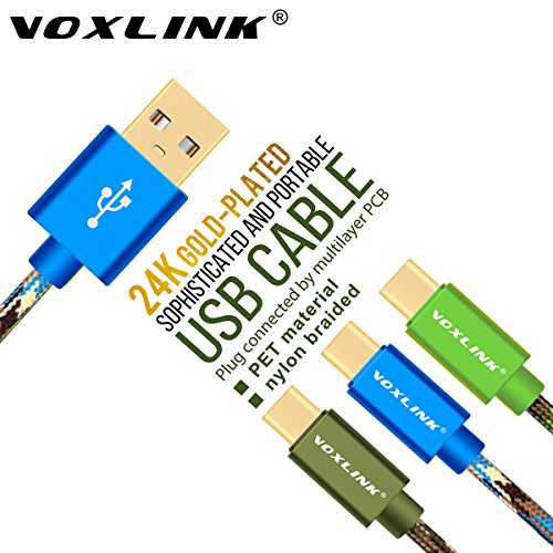 USB-C-Kabel,VOXLINK 3er-Pack 2m USB-C auf USB A (Typ C zu Typ A) C-Kabel USB-Typ für OnePlus 3, HTC 10, LG G5, Lumia 950, New MacBook und mehr,3 Farben - 4