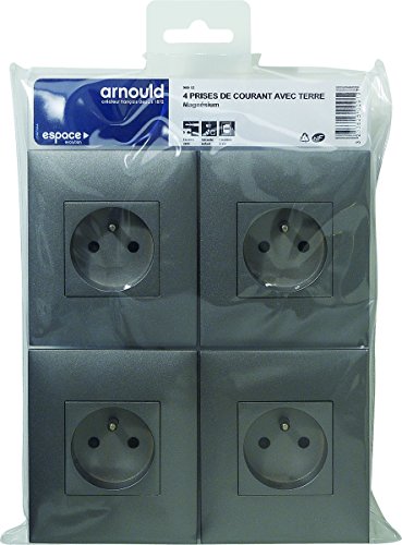 Preisvergleich Produktbild Arnould ARN96012 4 Steckdosen mit Erdung Raum Evolution Magnesium