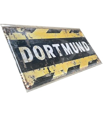 Targa Per Porta Borussia Dortmund BVB – In MDF 20x12 Cm, Stampa Stadio, Nero/giallo, Per Camerette, Giardino, Ufficio, Unisex Adulto