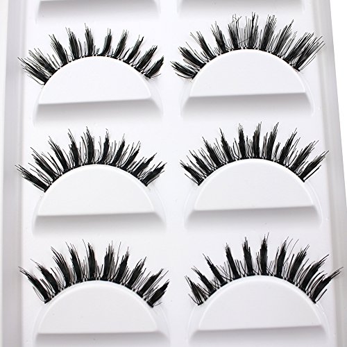 Bluelans® 5 Paar Lange Falsche Künstliche Wimpern Schwarz Eyelasches Wimpernverlängerung Make-up - 2