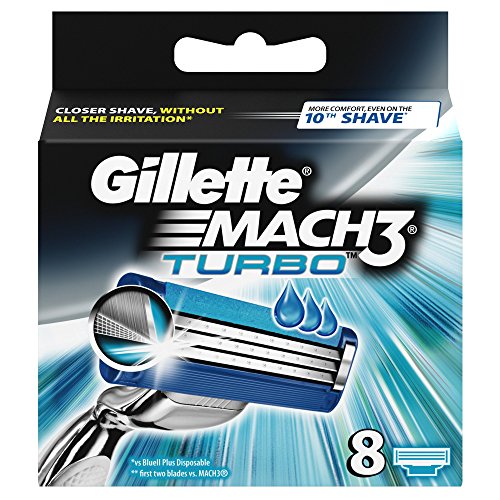 Gillette Mach3 Turbo Refill Razor Blades, 8 Blades