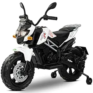 Baybee Benolli Battery-Operated Electric Kids Bike, Ride on Baby Bike with Led Lights, Music & USB | Kids Baby Electric Bike | Battery Operated Bike for Kids to Drive 2 to 8 Years Boys Girls (White)