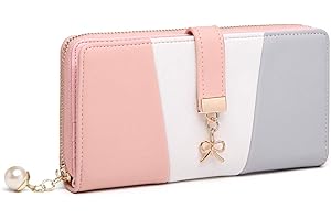 Miss Lulu Women Purse Tri Colour Long Wallet Clutch for Ladies with Roomy Capacity