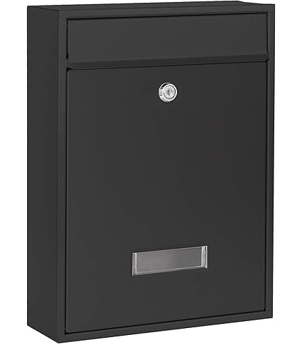Buzón De Pared Buzón Correos Exterior Buzón De Acero Para Cartas Correo Postal 32 5 X 21 X 48 Cm Negro