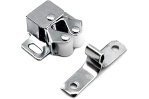 DUISOAD FUJIE 12 Pcs Cierres de Doble Rodillo, Doble Rodillo Cierres para Puerta para Puerta de Armario, Plateado