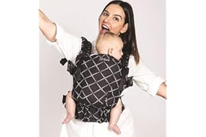Isara The One Diamonda Black Marsupio Neonato - Regolabile - Marsupio ergonomico - 3-20 kg - Per neonati dalla nascita - Zaino porta bambino - Marsupio e schiena - 100% cotone biologico