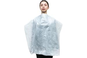 ARESO Capas Desechables de Peluqueria 100 Unidades en Rollo, Capa de Plastico para Tinte de Pelo Mujer y Hombre