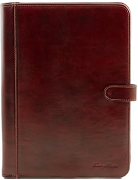 81412754 - TUSCANY LEATHER: Adriano Konferenz Mappe aus Leder mit Druckknopfverschluss, braun