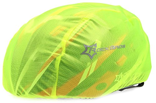 Hysenm Copri-Casco da bicicletta impermeabile traspirante ad alta visibilità, leggero anti-vento, antibatterica, con protezione solare UV TPU, in poliestere, colore: bianco/rosso/verde/nero