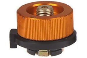 BE-TOOL Adattatore per bombola di gas da campeggio, adattatore di ricarica per bombola di gas, in metallo, per campeggio, tailgating, riscaldamento arancione (confezione da 2)