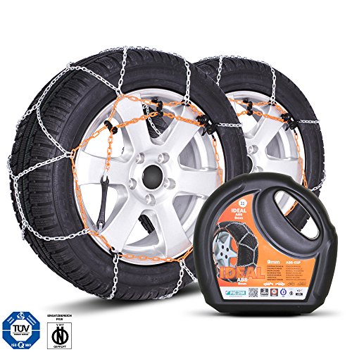 Ideal Snow Chains I12 9mm, TUV Approved, Universal Fit for Tyre Sizes 215/75 R15, 225/70 R15, 205/75 R16 and More