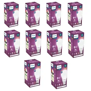 Philips 9-Watts B22 LED Cool Day White LED Bulb, Pack of 10, (Ace Saver)
