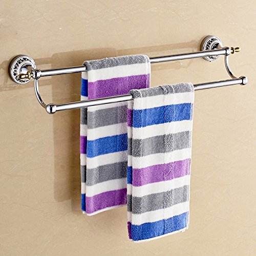 Uncle Sam LI- Europäische Blaue Und Weiße Porzellan Doppelhandtuch Bar Chrom Finsh, Wandmontage, Badzubehör ( größe : 70cm )