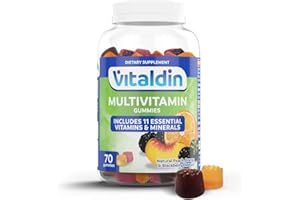 VITALDIN Multivitamines Gummies – Complément Alimentaire pour Homme et Femme; Adultes – 11 Vitamines et Minéraux – 70 Gommes (pour 1 mois); saveur de Fruits – Vitalité & Immunité – Sans Gluten