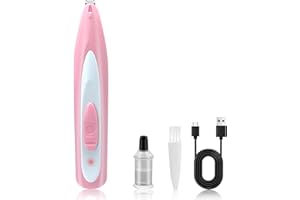 VONAVIRA Rechargeable Dog Paw Trimmer for Grooming,Low Noise USB Trimmer for Small Dogs & Cats, Ideal for Hair Around Paws, Ears, Eyes & Rump(Pink)