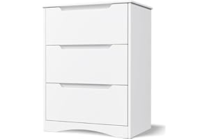 Bealife Komoda biała, komoda do sypialni z 3 przestronnymi szufladami, szafka z szufladami z zabezpieczeniem przed przewróceniem, do salonu, sypialni, gabinetu i pokoju dziecięcego, 82 x 60 x 40 cm