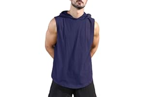Viisendy Pro Felpa con Cappuccio da Allenamento da Uomo Canotte Allenamento Atletico Bodybuilding Felpa con Cappuccio Senza Maniche Camicie Maglietta Muscolare Senza Maniche da Palestra in Cotone