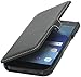 Produktbild StilGut Book Type Case, Hülle Leder-Tasche für Galaxy A3 (2017). Seitlich klappbares Flip-Case aus Echtleder für das Original Galaxy A3 (2017), Schwarz - mit Clip