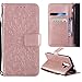 Produktbild KingSang Huawei Mate 10 Pro Lederhülle Sonnenblume Design Schutzhülle für Huawei Mate 10 Pro Handyhüllen Leder Hülle Handtasche Brieftasche Handbag Wallet Case Folio Cover mit 2 Kartenfach - Rosa