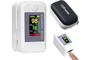 Tomedeks 1 Pièce oxymètre de pouls+1 sac d'organisation, Oxymetre de doigt, Appareil de mesure de la saturation en oxygène dans le sang, Oxymètre de pouls digital haute précision, cardiofréquencemètre