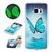 Produktbild Sycode Galaxy S7 Edge Hülle Case,Galaxy S7 Edge Hülle Silikon,Schön Fashion Soft TPU Nacht Leuchtende Muster Entwurf Ultra Thin Dünn Tasche Schutzhülle TPU Softcae Fall Euit Back Cover Bumper Handytasche Scratch Telefon Case Cover für Samsung Galaxy S7 Edge-Blau Schmetterling