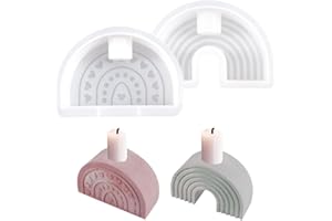 EBKCQ Silikonform Kerzenhalter, 2 Stück 3D Regenbogenbrücken Kerzenforme, Gießformen Silikon, Regenbogen Tablett Silikonformen, Silikonformen Epoxidharz für Beton Kerzenständer Tablett Dekoration