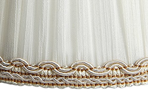 Splink 2 Pcs Lampenschirm E14 Clip-On Organza Stoff Stehlampe Tischlampenschirm mit Gold Trim Vintage Barockstil Stil - 5