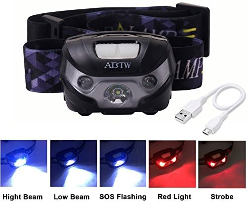 LED Head Torch / Headlamp, Rechargeable LED Waterproof, Perfect for Night Reading / Camping / Fishing / Adventures / Cave Exploration / Mountaineering / Climbing / Cycling, etc. with USB Cable