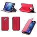 Produktbild Huawei Honor 7 / Honor 7 Premium 4G/LTE Dual Sim Tasche Leder Hülle rot Cover mit Stand - Zubehör Etui Huawei Honor 7 Flip Case Schutzhülle (PU Leder, Handytasche red) - XEPTIO accessories