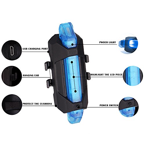 Fahrradlicht Fahradbeleuchtung Set USB Wiederaufladbare LED Fahrradlampen Frontlicht Rücklicht Super hell Fahrradlichter für Sicheres Radfahren Spritzwassergeschützt - 4