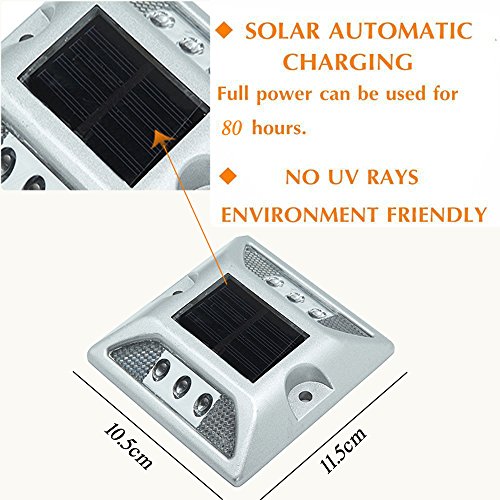 SOLMORE Magnetron Solar Aluminum Panel Solarleuchten Bodenstrahler Solarleuchte Gartenleuchte Bodenleuchte Solarlampe Wandlampe Teichbeleuchtung Flurlampe Wasserdicht 6LED Weiß - 5