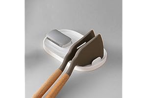 DROQUIMUR 1ud | Reposa cucharas portautensilios de cocina | Descansa utensilios | Soporte para espátula | Porta cucharas Reposacucharas | Blanco y Gris