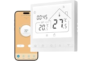 LIFELLERY Thermostat Connecté Tuya, Thermostat WiFi pour Chaudière/Chauffage électrique au Sol, Compatible avec Amazon Alexa et Google Home, Voix et Télécommande (Chauffage au Sol électrique WiFi 16A)