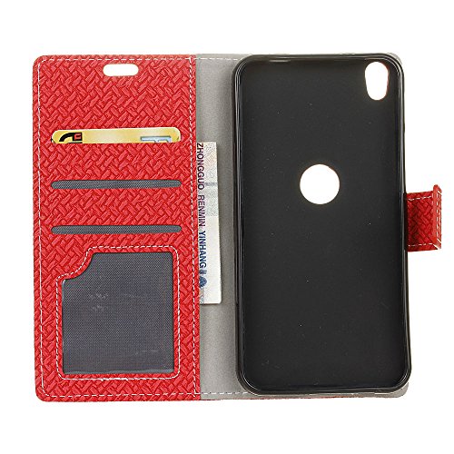 QUENJOY® Flip Hülle Case für Alcatel Shine Lite – PU+TPU Kunstleder Brieftasche Etui Schutzhülle mit Stand Funktion und Karten Slot für Alcatel 5080X-2HALWE7 Shine Lite/Alcatel 5080X-2DALWE7 Shine Lite/Alcatel 5080X-2GALWE7 Shine Lite(5 Zoll) Cover in Rote - 3