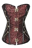 90 % Polyester, 10 % Elastan R-Dessous Vintage Corsage braun Korsett Shirt Bustier Korsage Top Steampunk Corsagentop Gothic große Größen Groesse: 6XL