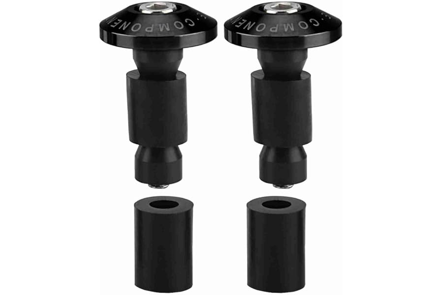 Haosie Handlebar End Caps, 7/8 22mm Motorcycle Handlebar Plug, Motorbike Grip End Plug Caps, Universal, for Racing ATV Offroad (Black)
