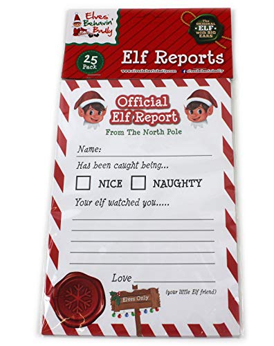 Giftsbynet Elves behaving badly Report cards Christmas Behavior Xmas 25 cards per pack (1 x Pack)