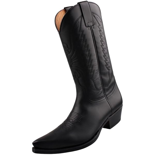 Sendra 2073 Westernstiefel Schwarz Unisex – Handgefertigt In Spanien, Aus Rindsleder, Inkl. Lederfett & Tragetasche