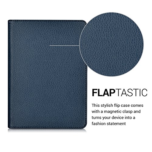 kwmobile Flip Hülle Case für Kobo Aura H2O – eReader Tasche Schutzhülle Cover Kunstleder Bookstyle in Dunkelblau - 2